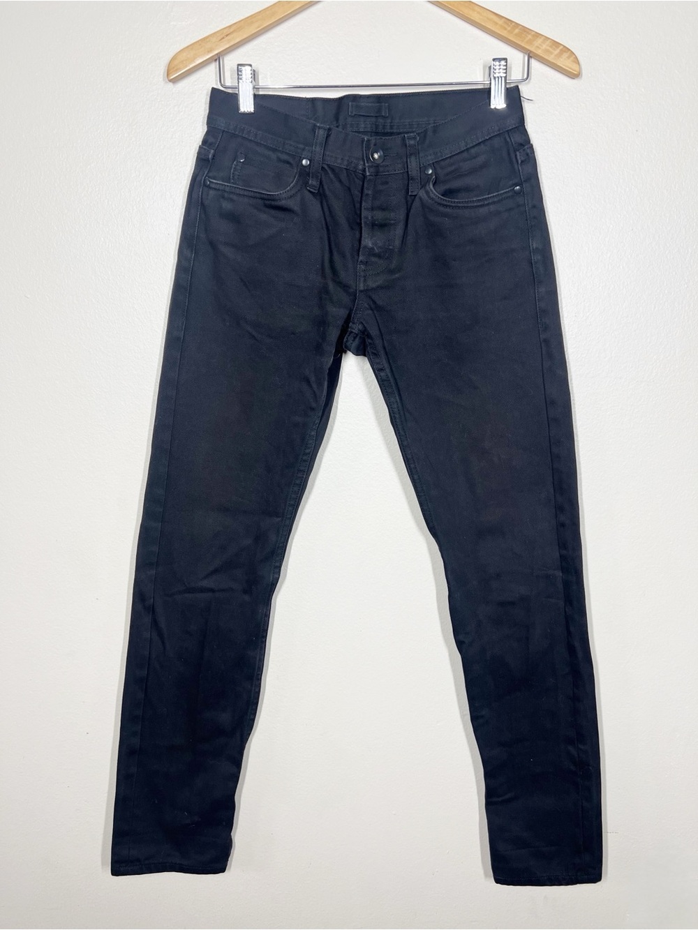 The Unbranded Brand Mens UB155 Black 12.5oz Selvedge Skinny Jeans Size 29x32